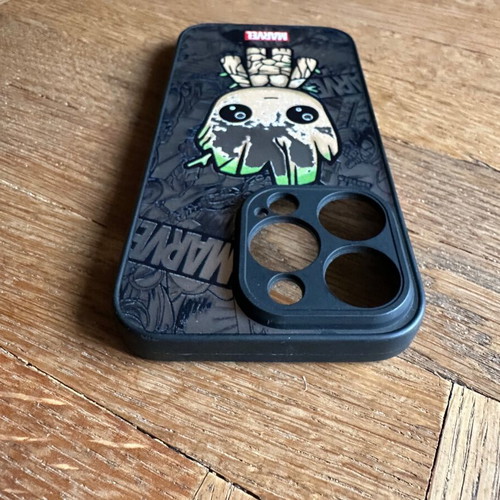 Marvel case for iPhone 14 Pro used with design wear