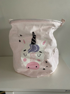 Storage bag box for toys used, pink unicorn