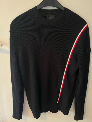 Moncler cotton waffle-knit crewneck sweater black size L