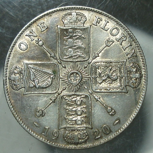 Set of 2 x 1 Florin 1920 and 1 Florin 1936 George V used
