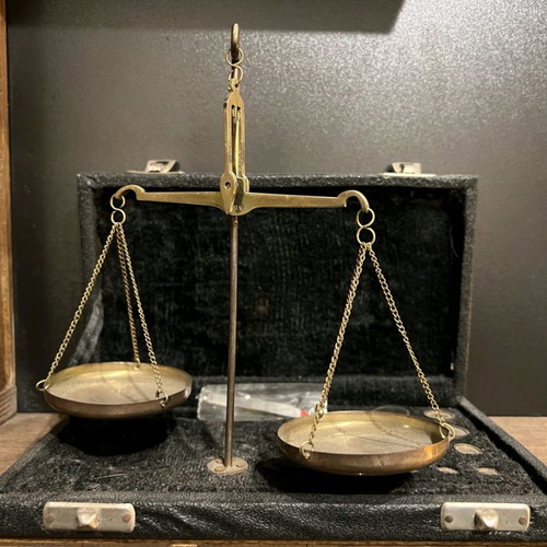 Pharmacist scale used with original box vintage
