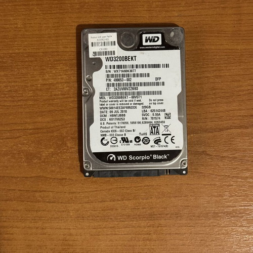 Western Digital Black HDD 320GB SATA 2.5 used, excellent health