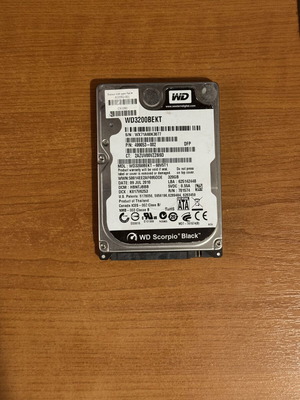 Western Digital Black HDD 320GB SATA 2.5 used, excellent health