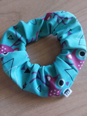 PCP scrunchie with colorful print