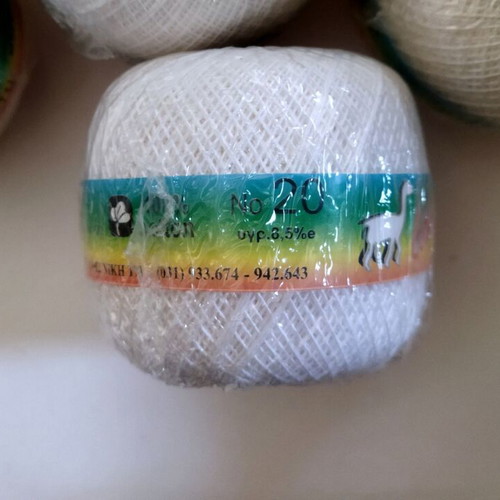 Lama white cotton yarn new, pack of 6 balls for crafts and lace