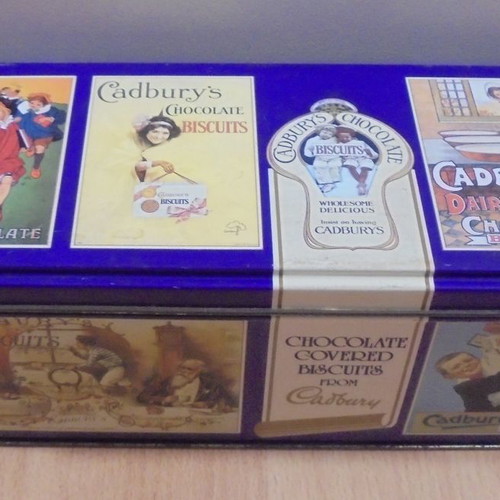 Cadbury's old metal chocolate biscuit tin used, empty