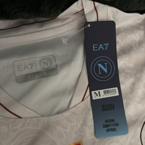 EA7 Napoli Away Jersey 2025/26 size M, like new, white