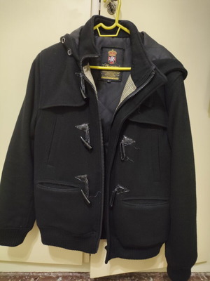 Montgomery coat used men's large dark blue