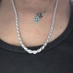 Silver 925 Rope Chain Necklace and Bracelet Set