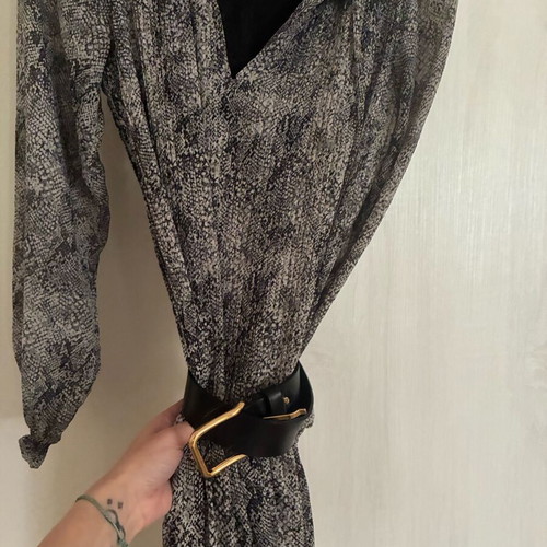 Φόρεμα Mango μακρύ chiffon με snakeskin print, καινούργιο