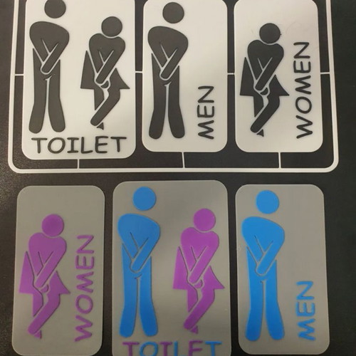 Decorative funny toilet sign 3d print new, set of 3 pieces
