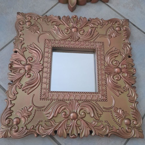 Decorative mirrors set of 3, like new, gold-bronze color
