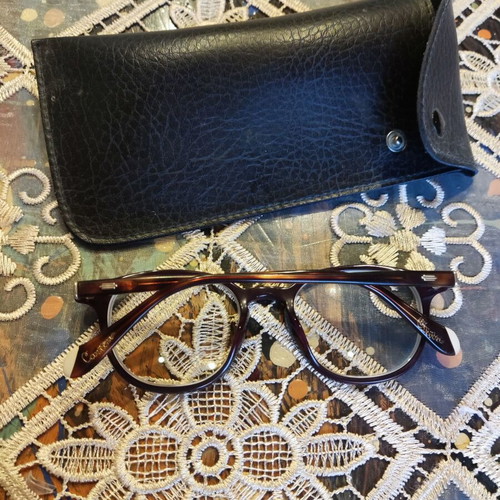 Carven eyeglasses used, round retro style, brown bronze color with case