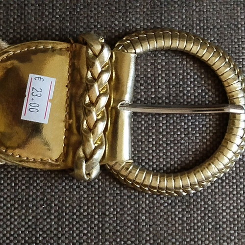 Women's summer belt with braided and golden leather new