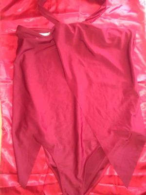 One-piece swimsuit used, red, size XL