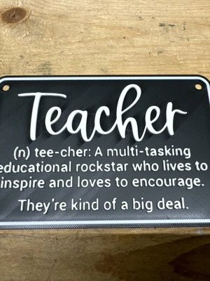 Διακοσμητική 3D Ταμπέλα Teacher καινούργια