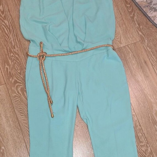 Mischalis Atelier one-piece jumpsuit like new, mint with gold belt, XXXL