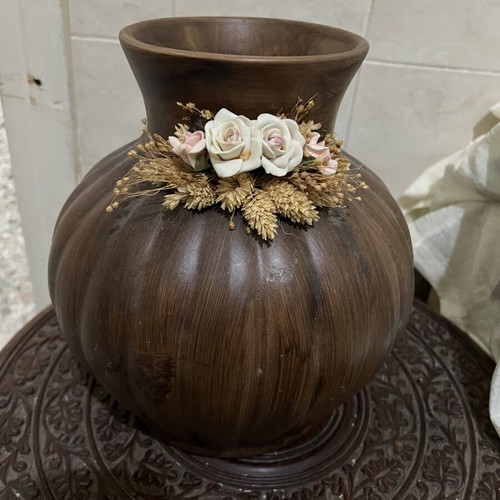 Ceramic vase brown like new