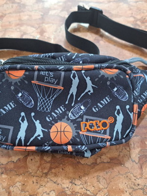 Polo Kids Waist Bag Black with Basketball Design like new