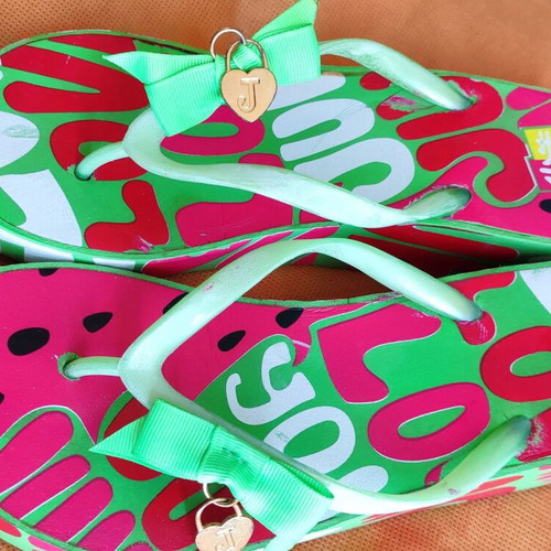 Juicy Couture flip-flops new, red and green, sizes 39-40