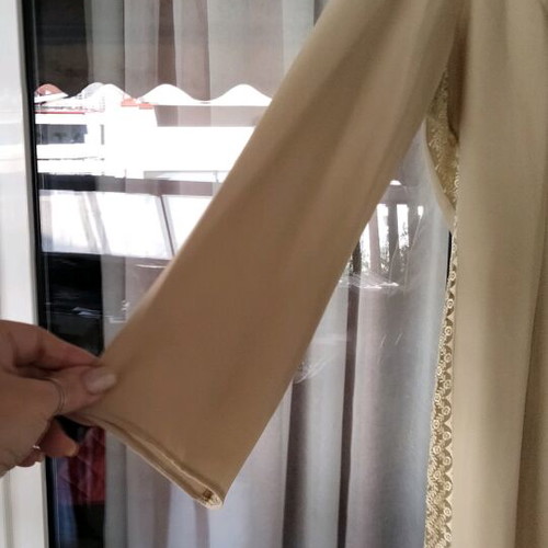 Maxi dress beige new with lace details
