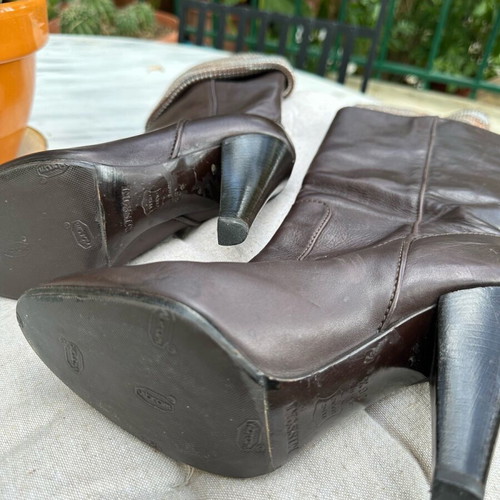 Missoni brown leather boots like new, size 36.5
