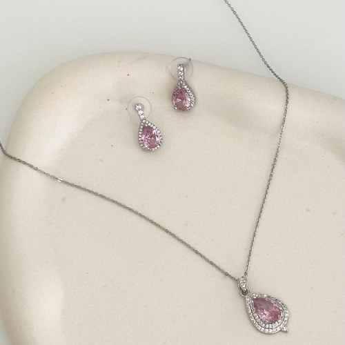 Valeria Set pendant with earrings new, eco brass