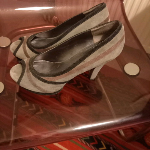 Nine West peep toe γκρι μωβ γυναικεία παπούτσια νούμερο 39 μεταχειρισμένα