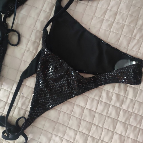 Black string bikini new, size L