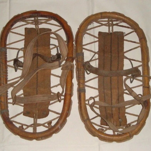 Handmade antique snowshoes from Northern Greece used