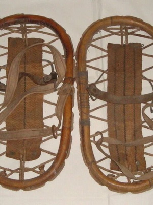 Handmade antique snowshoes from Northern Greece used