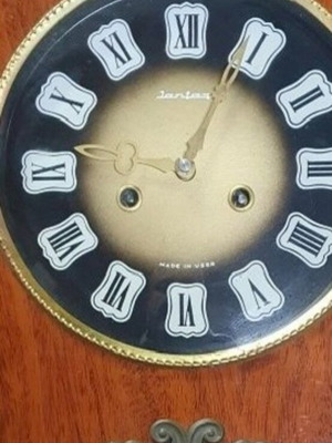 Antique Jantar wall clock new, Russian with wooden case