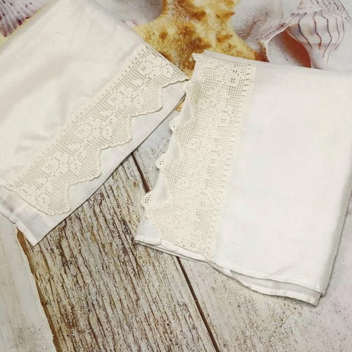 Set of 2 used cotton salon napkins 101x61 cm