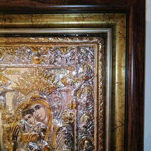 Εικόνα Παναγία Άξιον Εστί Αγίου Όρους με ασήμι 925 καινούργια