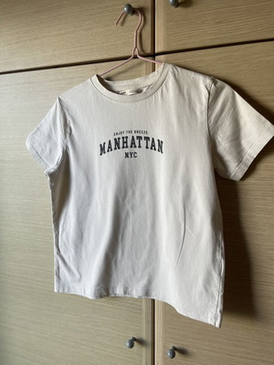 T-shirt Pull & Bear off white M like new, cotton short sleeve