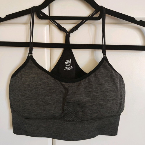 H&M sports bra like new, size 75B, black and gray
