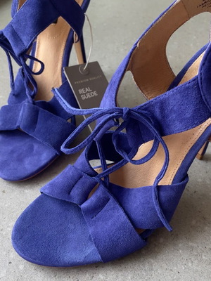 Women's high-heeled suede sandals H&M size 40 blue new