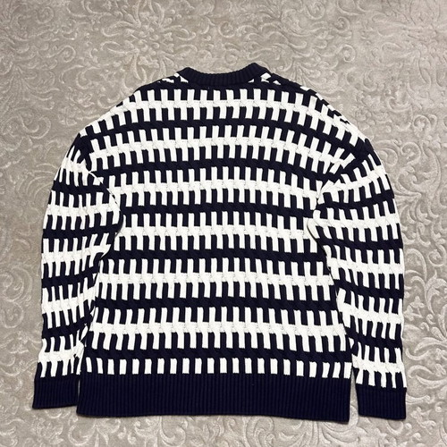 Zara knitted sweater with round neckline blue-white like new