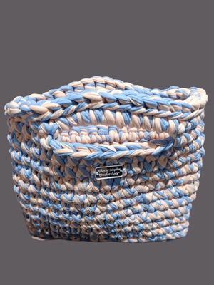 Handbag blue pink with optional chain strap
