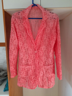 Dark Pink/Watermelon Lace Long Cardigan