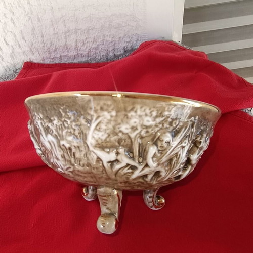 Vintage R.CAPODIMONTE Italy bowl vase new
