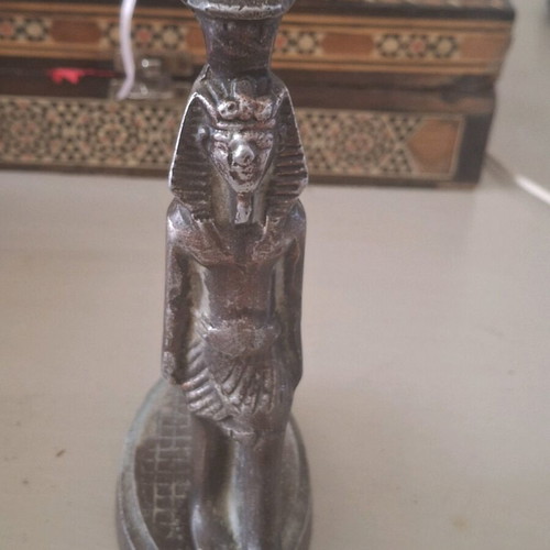 Bronze Pharaoh Figurine, Egyptian style metal decoration