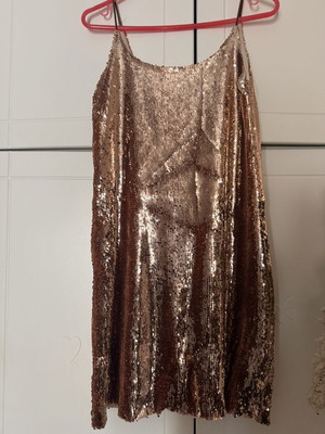 Vener dress with sequins in pink and gold, like new, size M