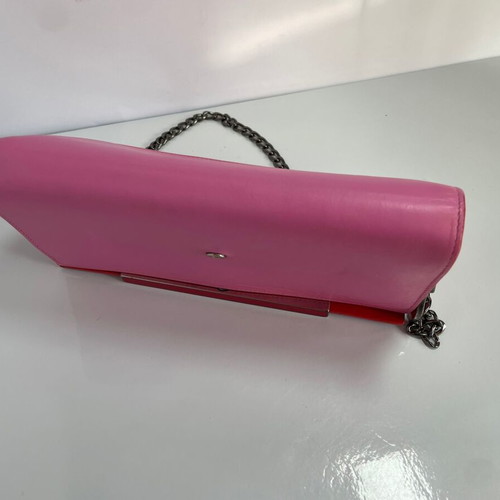 Christian Louboutin leather clutch used, pink