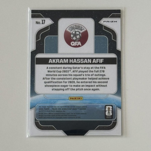 2026 Panini Prizm World Cup Akram Hassan Afif #17 Global Reach Insert new
