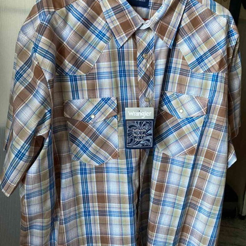 Wrangler short-sleeve plaid shirt new XXL