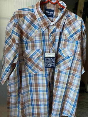 Wrangler short-sleeve plaid shirt new XXL