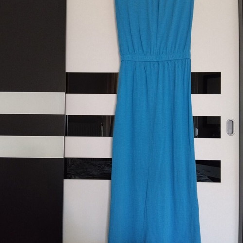 Musk strapless maxi dress, blue, size S
