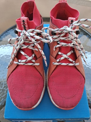 Columbia women's OutDry athletic shoes used, red, size 38