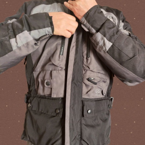 Difi biker jacket gray-black size L-XL like new